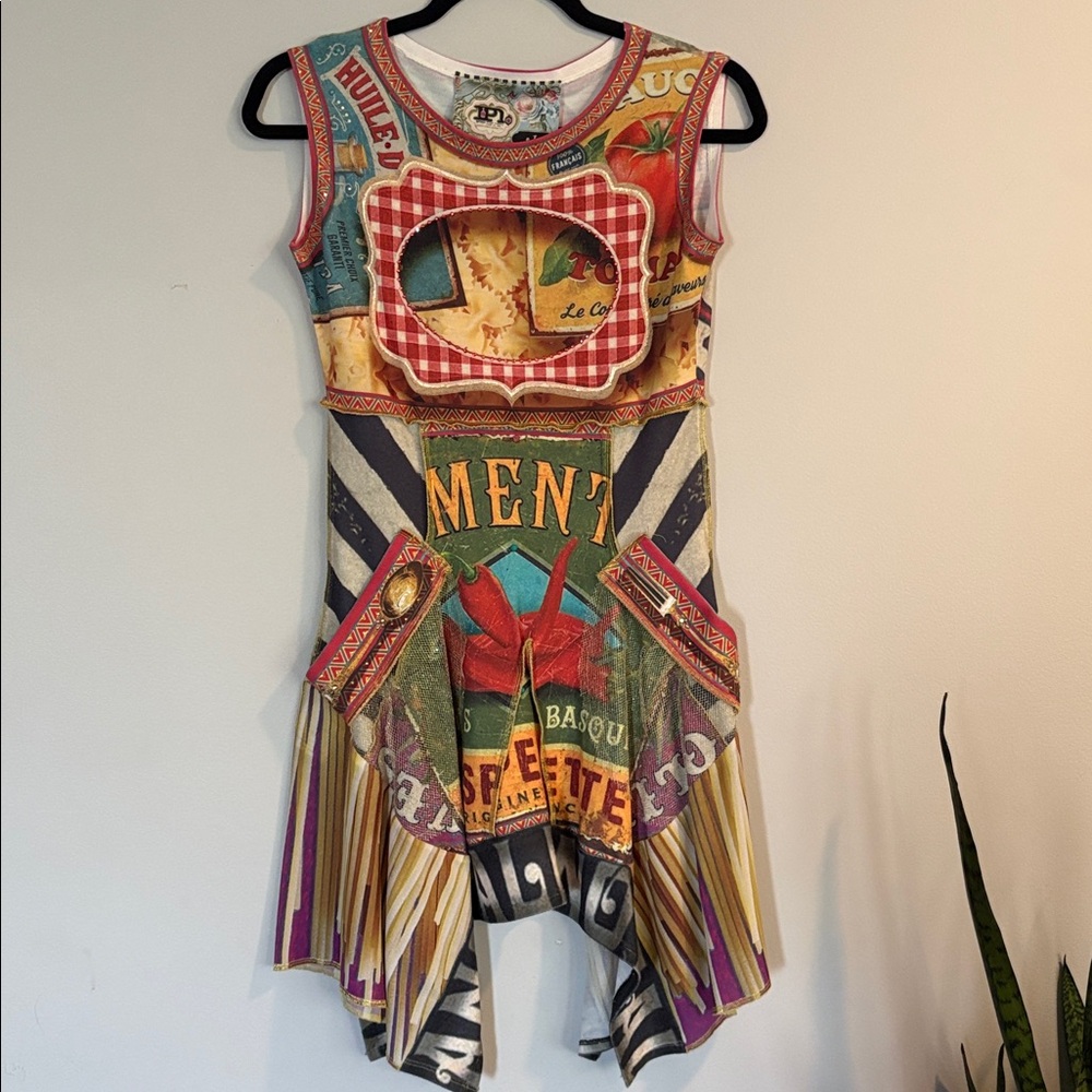 IPNG Tunic Top. Italian Pasta Asymmetrical